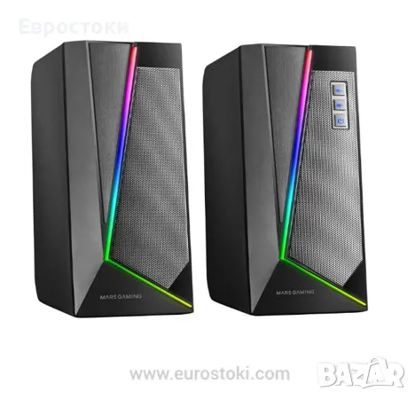 Тонколони за компютър Mars Gaming MS7, комплект високоговорители с RGB осветление, снимка 1