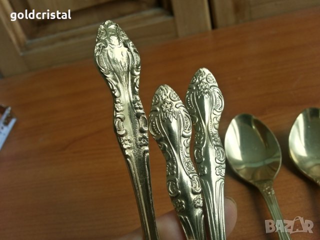 Руски позлатени прибори лъжички за чай кафе, снимка 3 - Антикварни и старинни предмети - 36865991