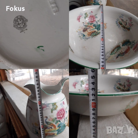 Огромни кана с леген порцелан Grimwade Bros - Staffordshire, снимка 7 - Антикварни и старинни предмети - 53364452