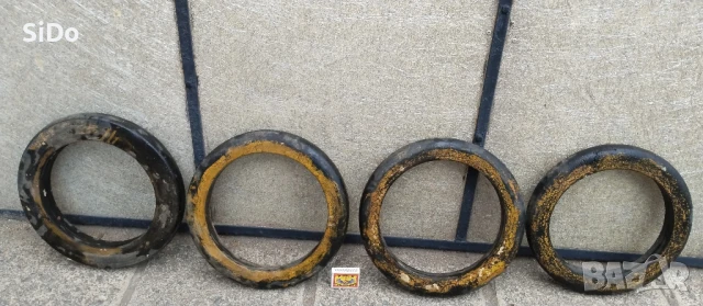 Комплект 4 твърди гуми за джанти на работна количка 