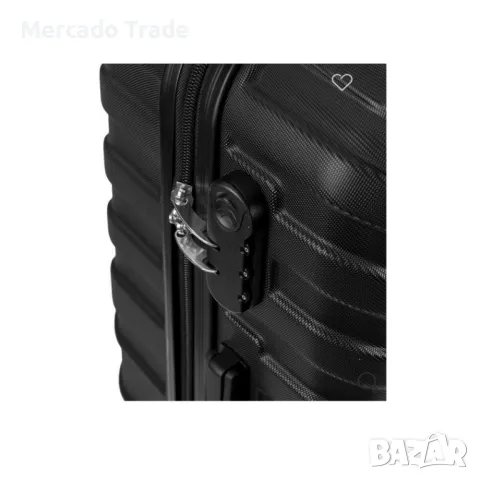 Куфар с колелца Mercado trade, 60л., Черен , снимка 4 - Куфари - 47404286