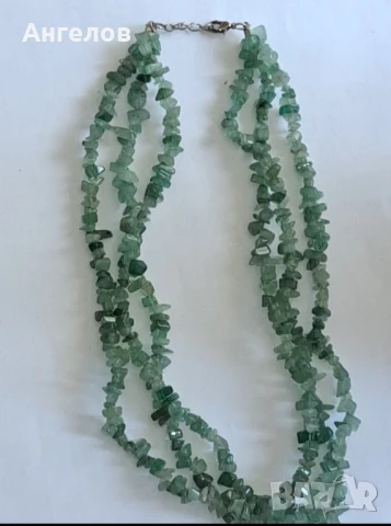 Троен гердан от зелен авантюрин, снимка 3 - Колиета, медальони, синджири - 50574304