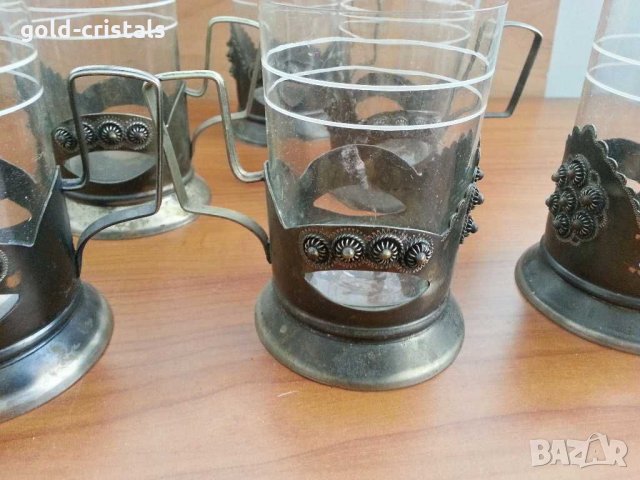ретро руски стакани подстакани филигран, снимка 4 - Антикварни и старинни предмети - 27240259