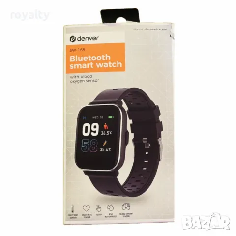 Bluetooth смарт часовник със сензор за телесна температура, кислород в кръвта и пулс Denver SW-165, снимка 2 - Мъжки - 49305327