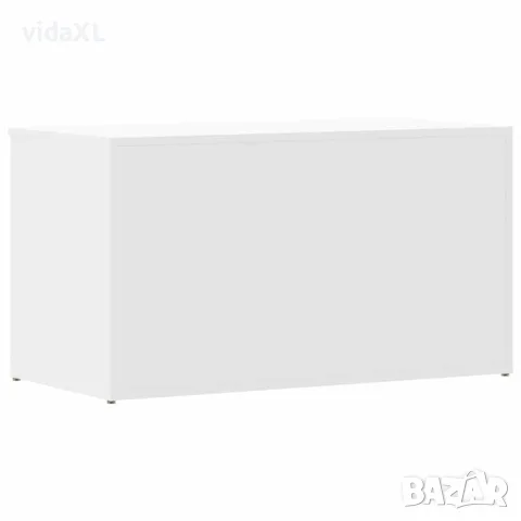 vidaXL Сандък за съхранение, бял, 84x42x46 см, инженерна дървесина, снимка 7 - Скринове - 56147768