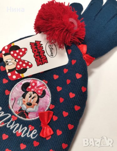 Шапка Мини Маус в син цвят , снимка 2 - Шапки, шалове и ръкавици - 38979118
