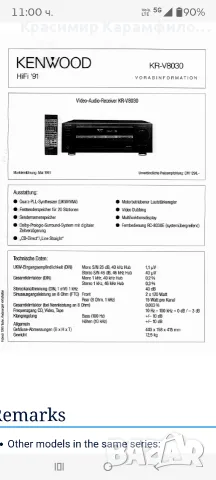 стерео усилвател/ресийвър Kenwood kr v8030, снимка 8 - Ресийвъри, усилватели, смесителни пултове - 56323202