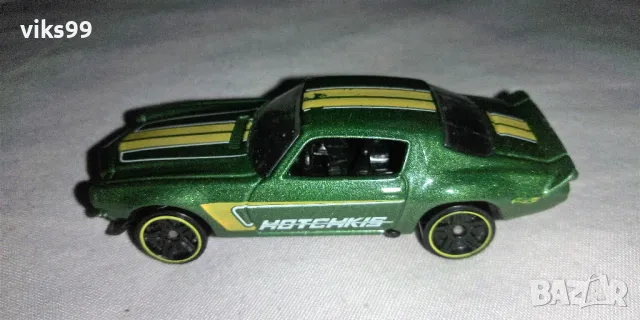 Hot Wheels 1970 Green Camaro TM GM - Мащаб 1:64, снимка 2 - Колекции - 49596443