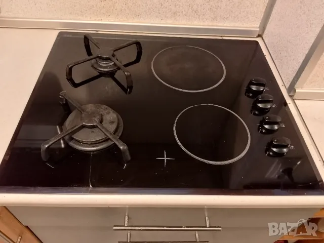 Комбиниран готварски плот ток и газ, за вграждане, снимка 3 - Котлони - 48075449