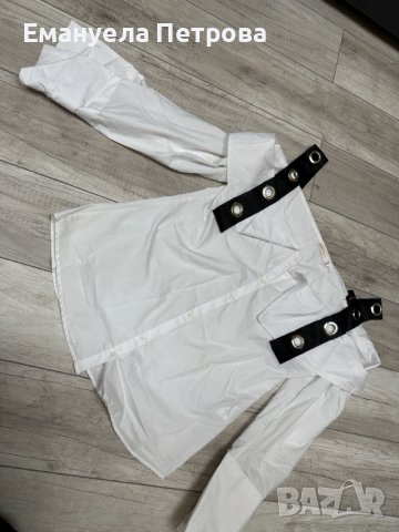 Дамска риза/ бяла/ с презрамки за акцент/ дълъг ръкав , снимка 3 - Ризи - 38978891