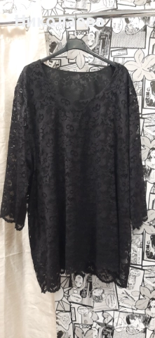 Макси Блуза от Мека Дантела в черно!Размери 60 и 62!, снимка 2 - Блузи с дълъг ръкав и пуловери - 52490694