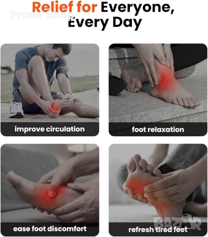 Електрически шиацу масажор за крака с въздушна компресия и загряване Bob & Brad, снимка 8 - Масажори - 51720575