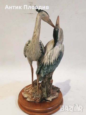 Композиция с чапли G. Armani, Италия, снимка 6 - Антикварни и старинни предмети - 52736692