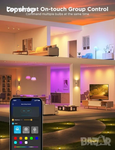 Чисто нови запечатани 4бр. Умни Крушки Govee GU10 Smart Bulb – Matter, RGBWW, WiFi & Bluetooth..., снимка 8 - Лед осветление - 54264144