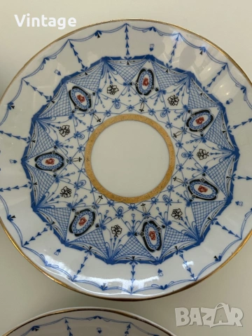 Съветски чинии ЛФЗ 4 броя с позлата , снимка 6 - Антикварни и старинни предмети - 53983804