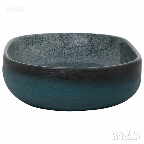 vidaXL Мивка за плот, тюркоаз, овална, 59x40x14 см, керамика, снимка 5 - Мивки - 56146190