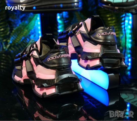 Дамски Сникърси-Dolce&Gabbana- Черно и Розово, снимка 3 - Маратонки - 51632135