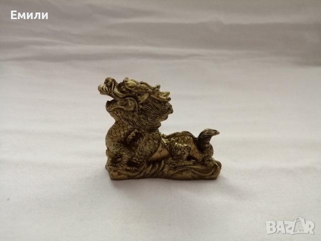 Сувенир малка статуетка китайски дракон в бронзов цвят, снимка 5 - Декорация за дома - 44466513