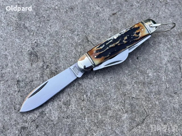 Ловен джобен сгъваем ловен нож с 4 остриета. Rough Ryder Kamp King Cinnamon (RR2424)