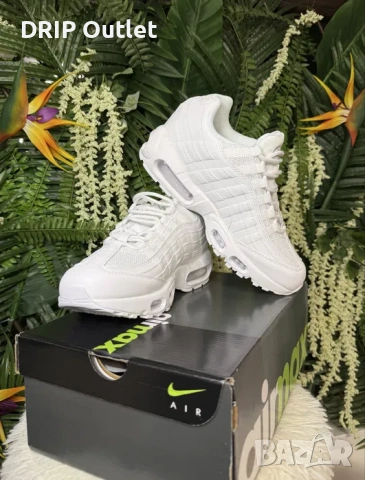 !НОВИ! Nike Air Max 95 | Triple White | + КУТИЯ, снимка 4 - Маратонки - 54167426