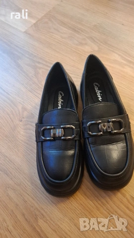 Черни кожени мокасини, снимка 6 - Дамски ежедневни обувки - 53926042