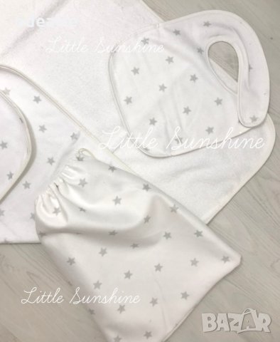 Комплект за баня - хавлия, лигавниче, кърпа и торбичка, снимка 2 - Други - 30107742