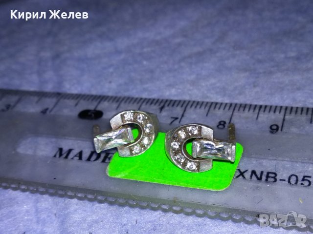 СТАРИ АНГЛИЙСКИ СРЕБЪРНИ ОБЕЦИ СРЕБРО 925 с ЦИРКОНИ / ТРЯБВАТ им НОВИ ЗАКОПЧАЛКИ! 37087, снимка 11 - Антикварни и старинни предмети - 39977072