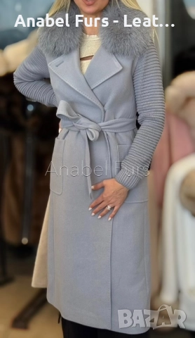 Дамски кашмирени палта с естествен косъм, снимка 9 - Палта, манта - 51811994