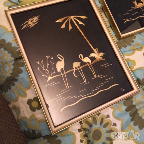 СТАРИ ЯПОНСКИ КАРТИНИ С ПОЗЛАТА , снимка 8 - Картини - 39024496