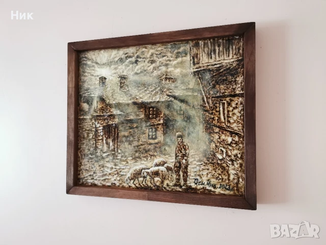 Картина върху платно Селско утро с овце 