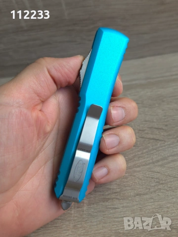 Microtech Ultratech OTF Double Edge Stonewash Turquoise., снимка 8 - Ножове - 54122187