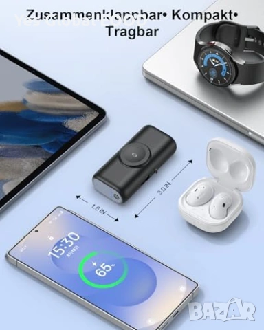 Мини power bank 5000mAh 3-в-1 за Samsung и iPhone USB-C, снимка 3 - Резервни части за телефони - 53338228