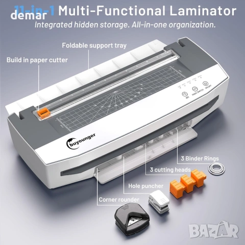 4-ролков ламинатор A3, 11 в 1 студено и термично ламинираща машина, снимка 9 - Принтери, копири, скенери - 54014327