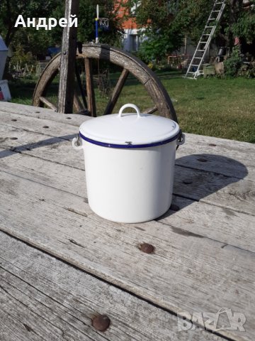 Стара емайлирана котленка #6, снимка 2 - Антикварни и старинни предмети - 29482862