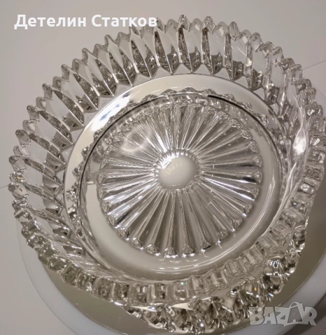 Винтидж тежка стъклена купа , снимка 4 - Декорация за дома - 52422312