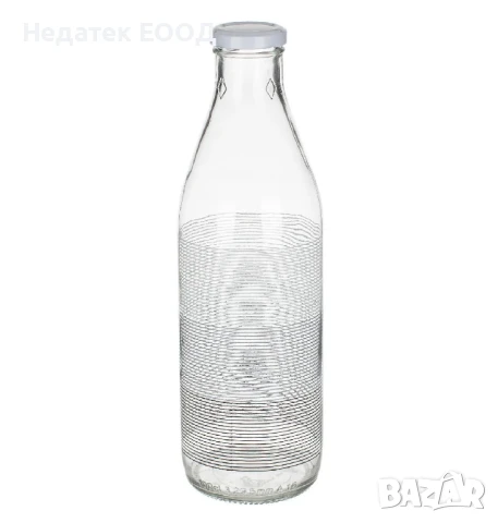 Прозрачна стъклена бутилка, 1л.