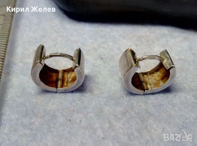 ЕЛЕГАНТНИ АНГЛИЙСКИ Тип ЗАКОПЧАВАНЕ СРЕБЪРНИ ОБЕЦИ СРЕБРО 925 МАЙСТОРСКА ВИНТИДЖ ИЗРАБОТКА 38695, снимка 3 - Обеци - 49600690