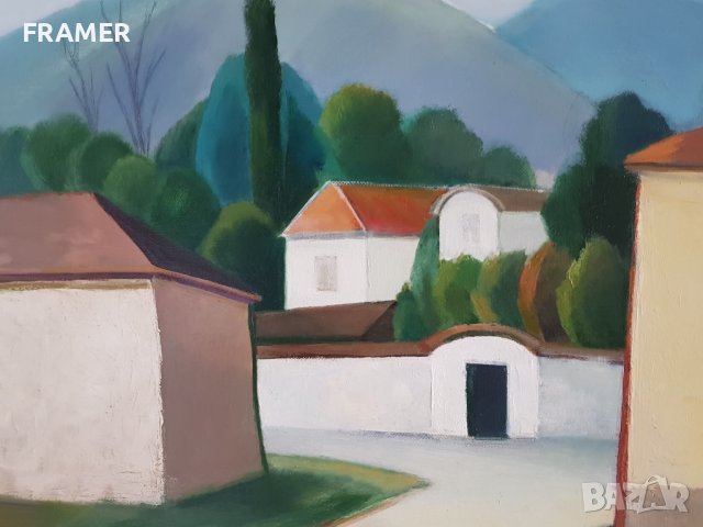 Иван Кънев с. Енина 1990те год. красив пейзаж с маслени бои, снимка 4 - Картини - 42065699