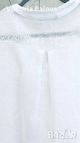 Италианска ленена риза с деликатна релефна текстура, снимка 10 - Ризи - 54020941