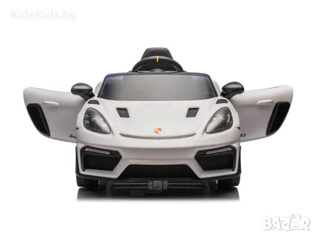 Porsche Spyder RS 12V – Детска акумулаторна кола, Бяла, EVA гуми, снимка 2 - Детски велосипеди, триколки и коли - 49731017