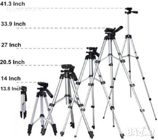 Трипод Статив за фотоапарат, телефон, камера, телескоп и други Digital One SP00198 XL 134см, многофу, снимка 5 - Селфи стикове, аксесоари - 29725649