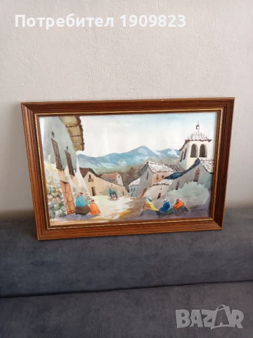 Голям стар акварел , снимка 2 - Картини - 51307913