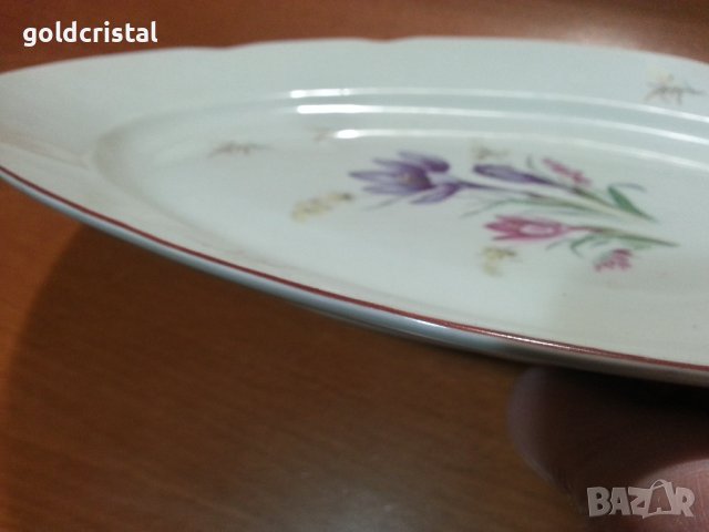 Български порцелан плато елипса , снимка 6 - Антикварни и старинни предмети - 44343857