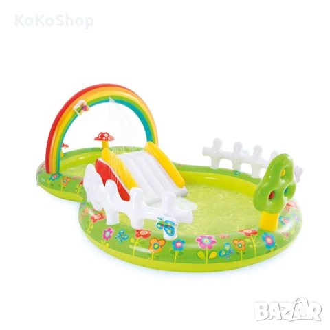 Детски басейн с пързалка и пръскалка-290х180х104 см./басейн с пързалка, снимка 2 - Надуваеми играчки - 50771578