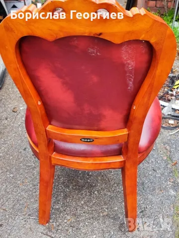 Масивен дървен стол с облегалка два броя, снимка 2 - Столове - 50123554