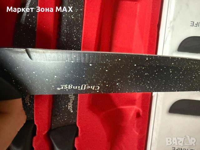 Комплект кухненски н о ж о в е Cheffinger MB09 – 6 части с мраморно покритие и магнитна кутия, снимка 2 - Други - 53265845