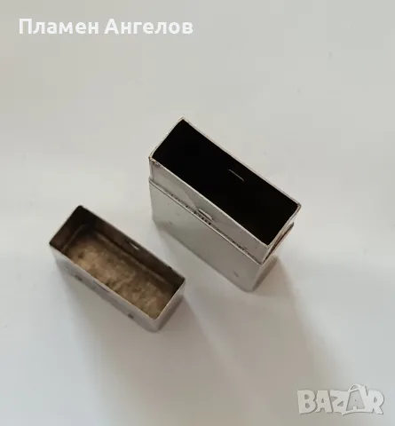 Рядък Антикварен контейнер /кутийка за ножчета Gillette. Сребърно покритие. , снимка 5 - Антикварни и старинни предмети - 55893597