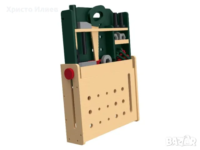 Дървена Работна маса за деца Parkside Дървена работилница Парксайд, снимка 5 - Образователни игри - 49677136