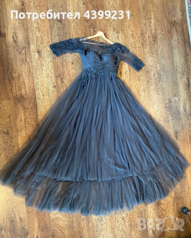Луксозна бална рокля с тюл и дантела – елегантен силует, M, снимка 5 - Рокли - 54203135