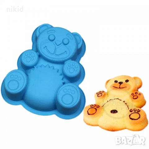 Мече голяма силиконова форма тава направа печене кекс торта желиран сладкиш шоколад гипс шоколад мол, снимка 3 - Форми - 31958560